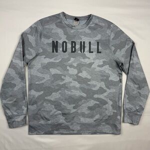 NoBull Mens Camo Crewneck Sweatshirt Sz Large Grey Camouflage Pullover A6